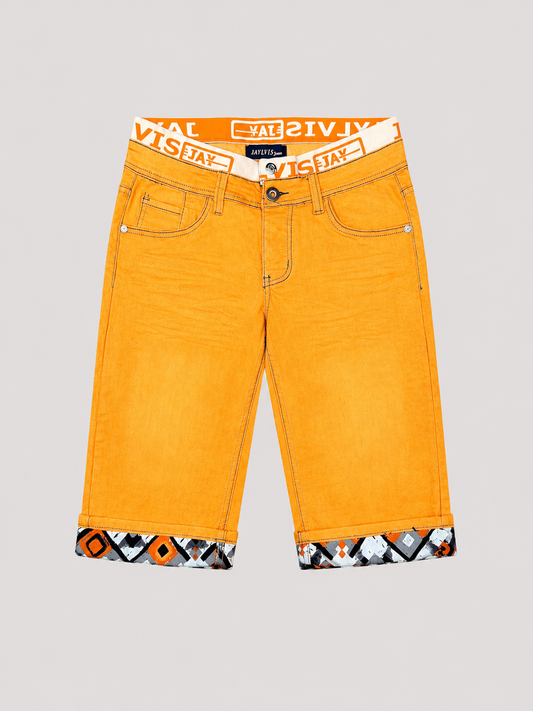 Short en jean Jaune
