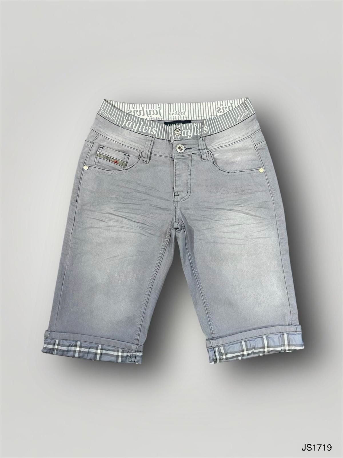 Short en jean gris perle