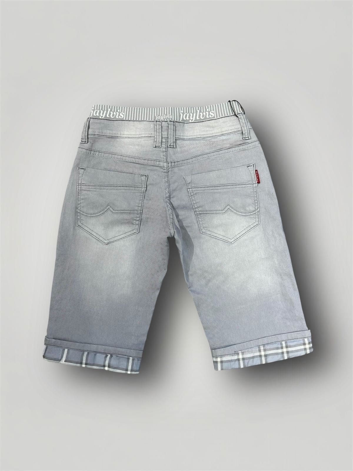 Short en jean gris perle