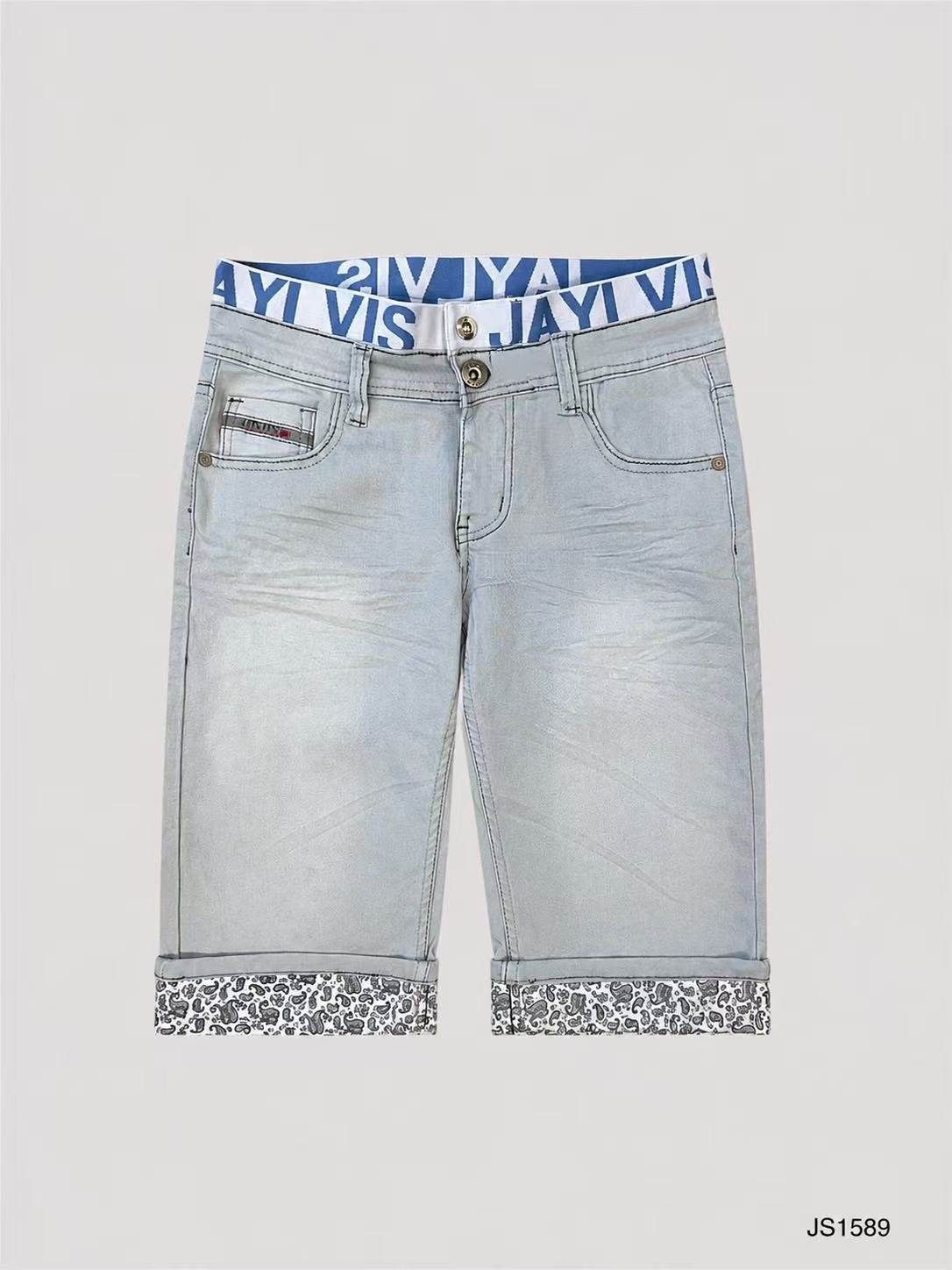 Short en jean gris clair