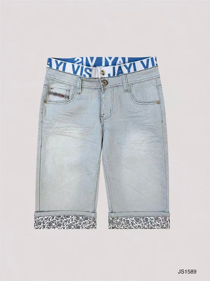Short en jean gris clair