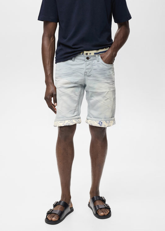 Short en jean gris clair