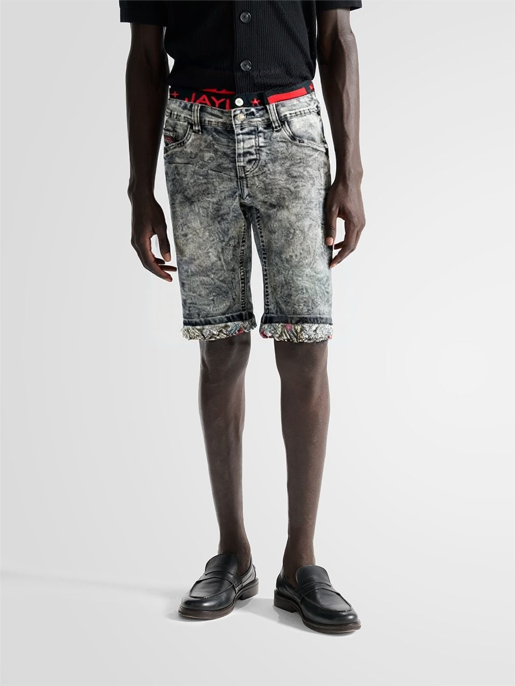 Short en jean Gris délavé