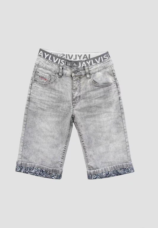 Short en jean gris délavé pour homme – Style casual et confortable