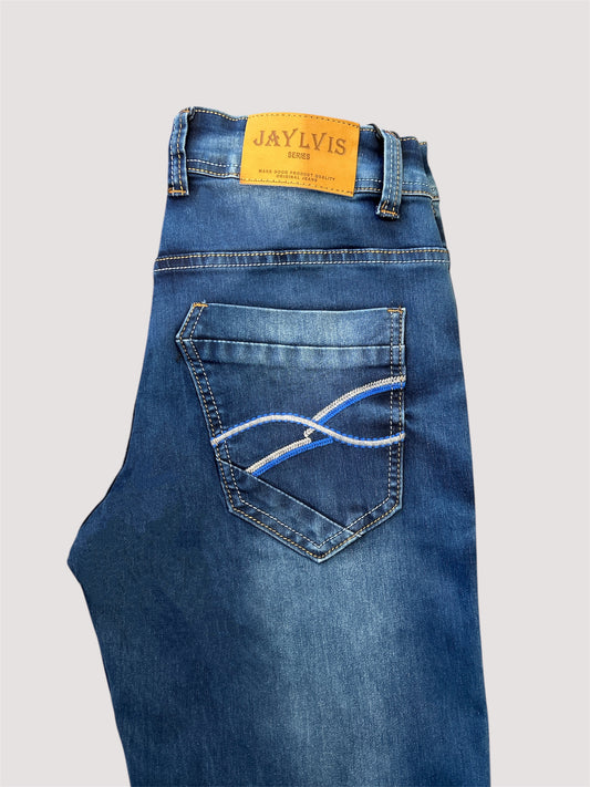 Jeans bleu stone ajusté